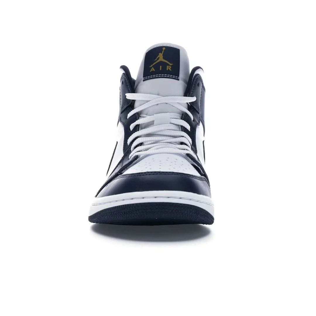 Air Jordan 1 Mid White Metallic Gold Obsidian