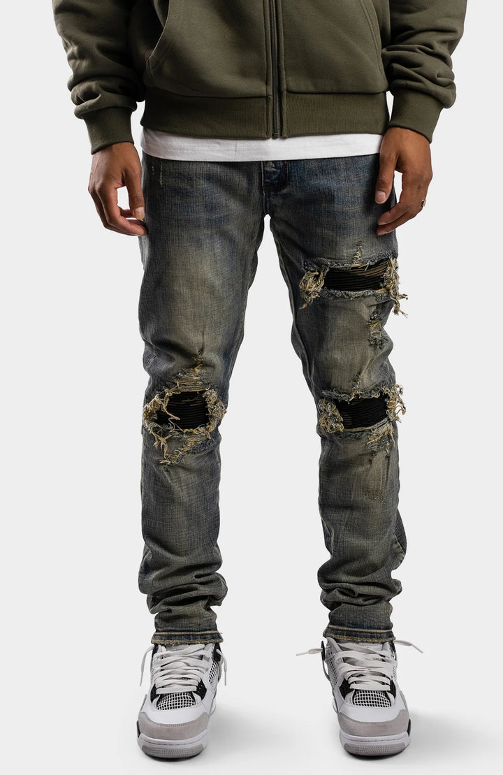 RIVERO DISTRESSED DENIM JEANS