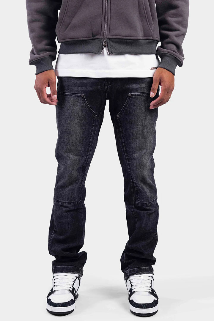 RIVERO CARPENTER FLARED JEANS BLACK