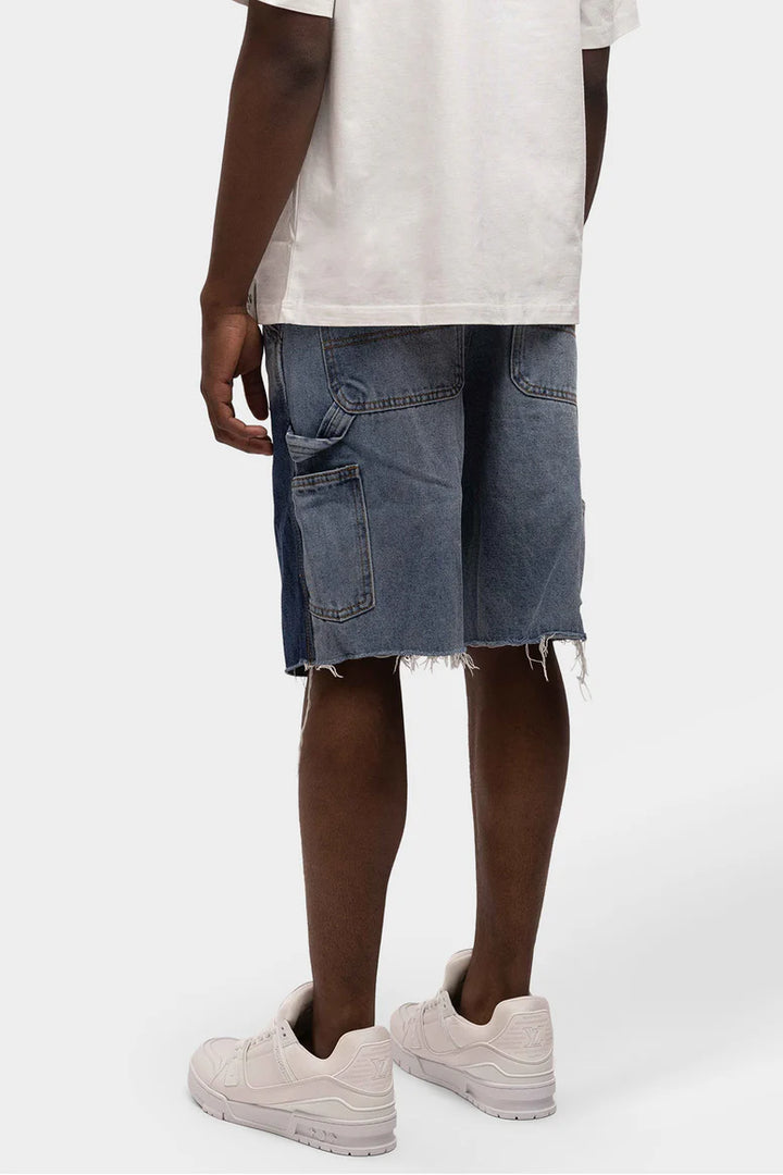 RIVERO CARPENTER DENIM SHORTS BLUE