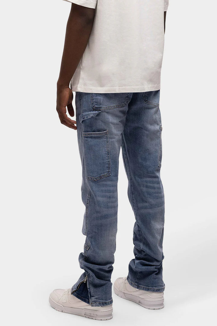 RIVERO STRAIGHT WORKER DENIM JEANS BLUE