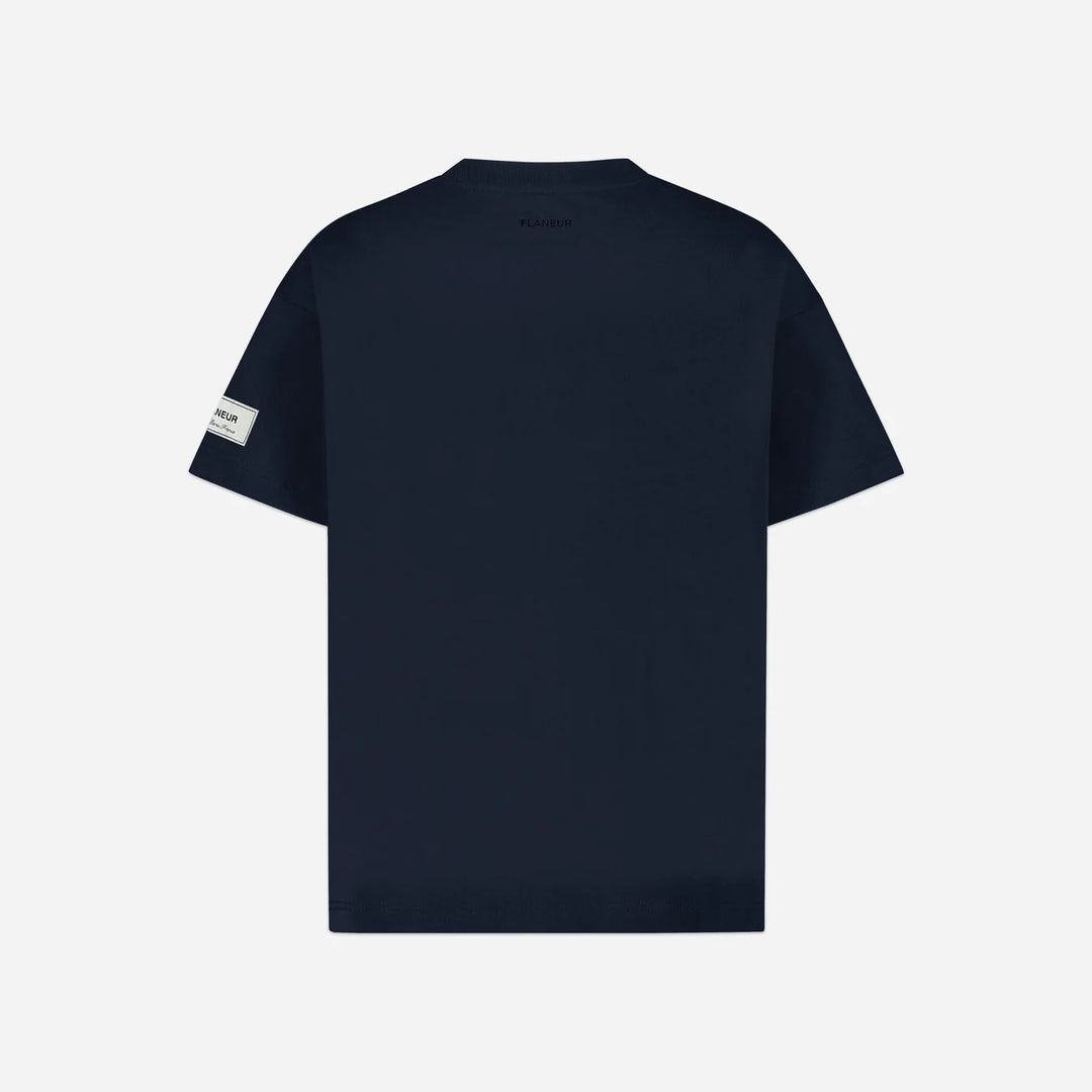 Flaneur Atelier T-shirt Sleeve Emblem Navy