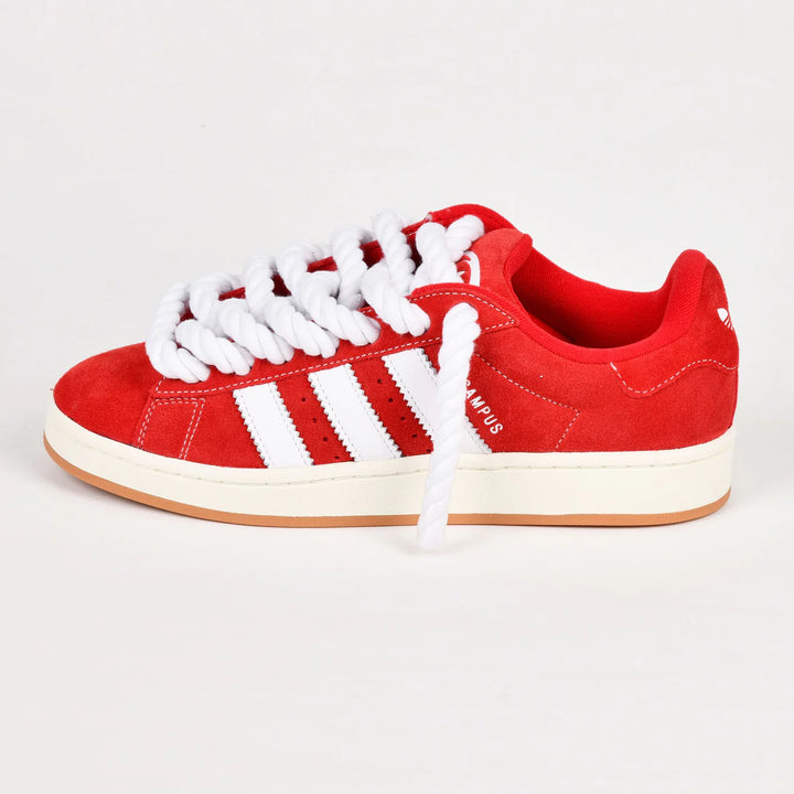 Red Adidas Campus 00 rope laced WHITE