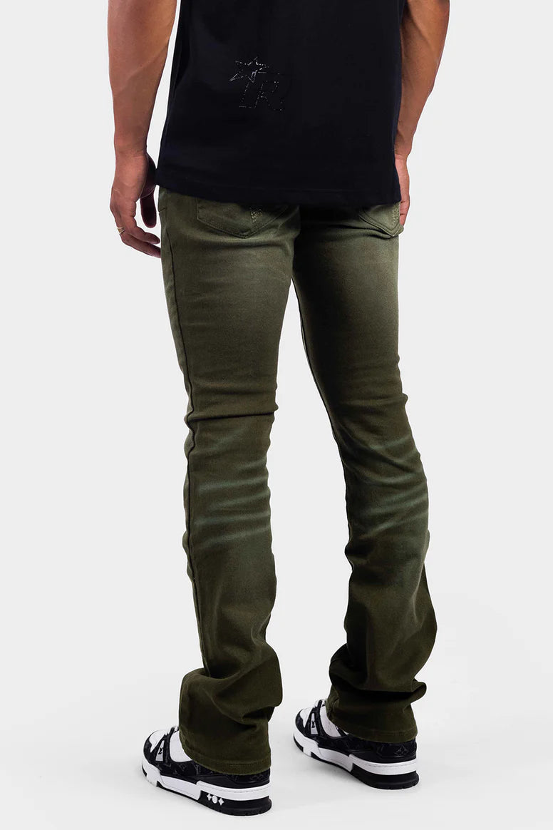 RIVERO CARPENTER FLARED JEANS GREEN