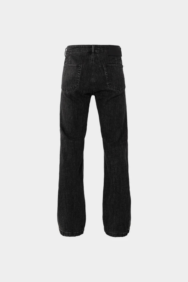 RIVERO RELAXED EDGE WASHED DENIM JEANS DARK GREY