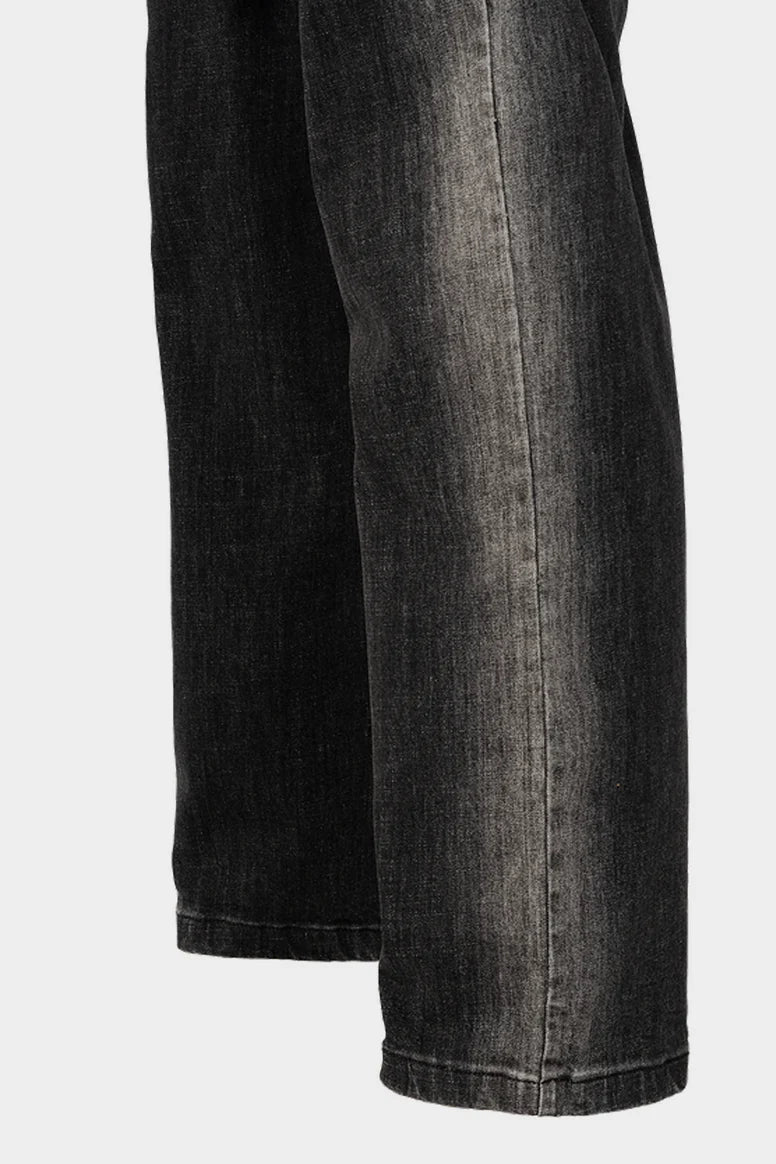 RIVERO RELAXED EDGE WASHED DENIM JEANS DARK GREY