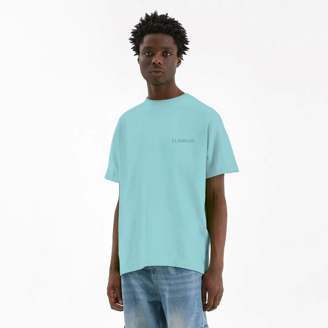 Flaneur Tonal Logo T-Shirt Blue