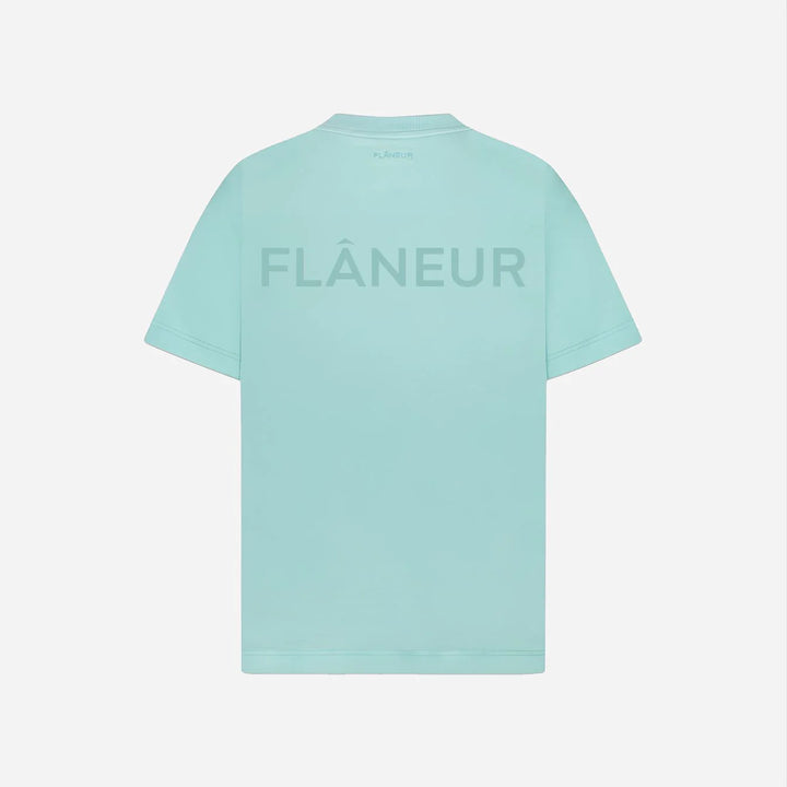 Flaneur Tonal Logo T-Shirt Blue